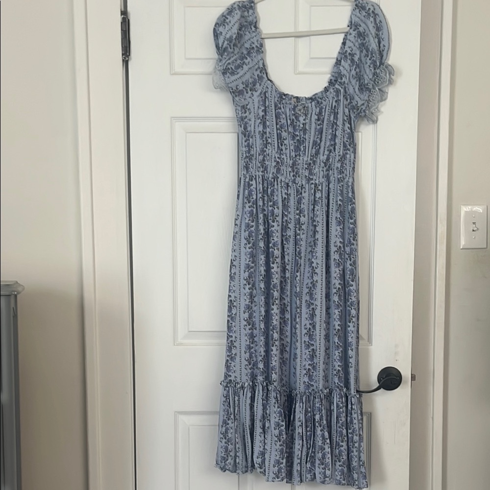 LoveShackFancy Blue Floral Dress